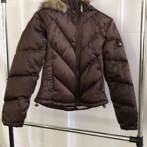 Brown Removable Hooded Jacket with pockets/Hardy used/No Tag